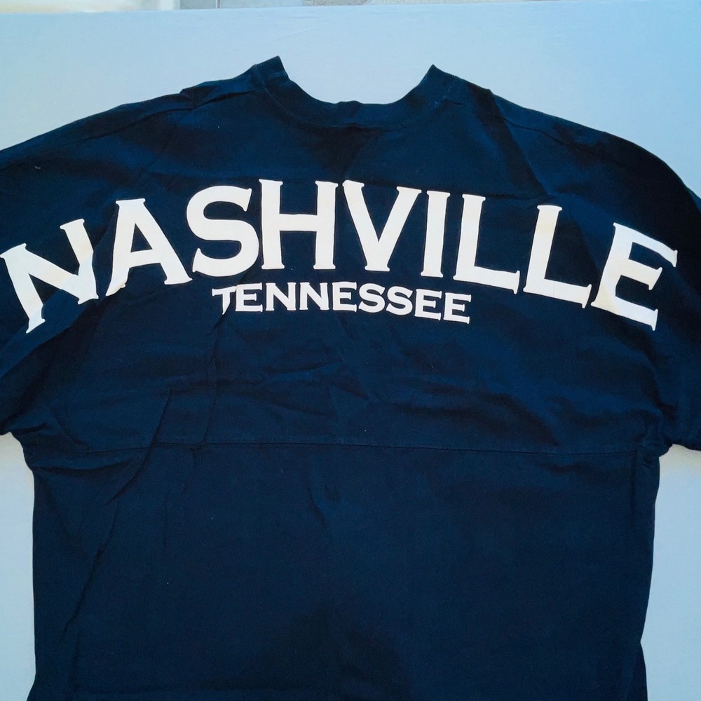 Spirit Jersey Nashville Tennessee Long Sleeve Shirt Navy Blue Large